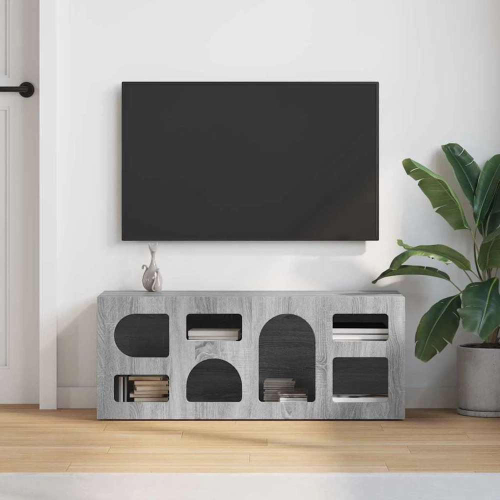 TV staliukas Televizoriaus spintelė ELST 100 x 35 x 40 cm Pilkas Sonoma
