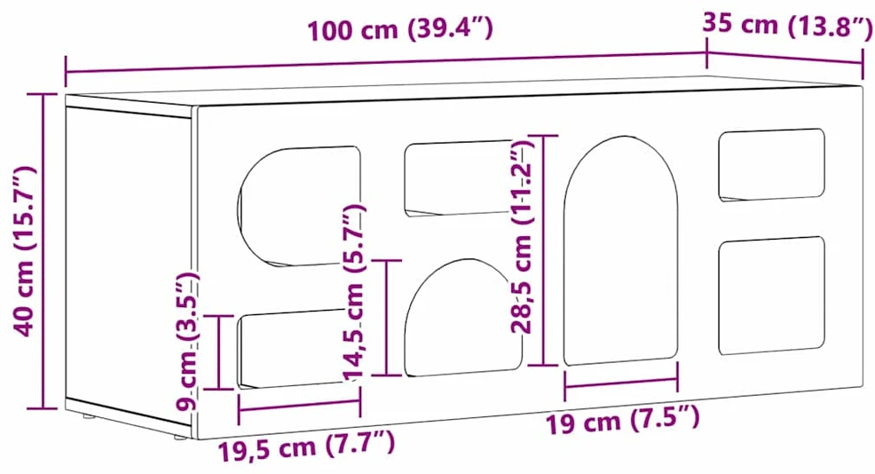 TV staliukas Televizoriaus spintelė ELST 100 x 35 x 40 cm Juoda