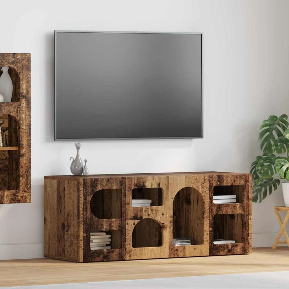 TV staliukas Televizoriaus spintelė ELST 100 x 35 x 40 cm Senas medis