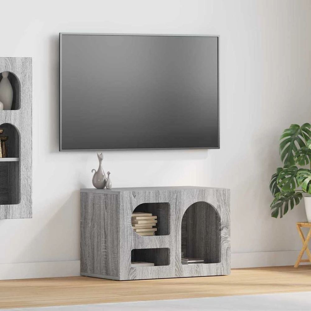 TV staliukas Televizoriaus spintelė ELST 60 x 35 x 40 cm Pilkas Sonoma