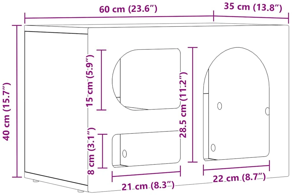TV staliukas Televizoriaus spintelė ELST 60 x 35 x 40 cm Pilkas Sonoma