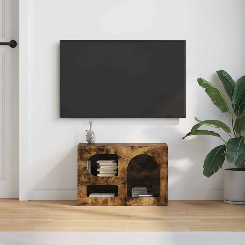 TV staliukas Televizoriaus spintelė ELST 60 x 35 x 40 cm Rūkyta ąžuolas