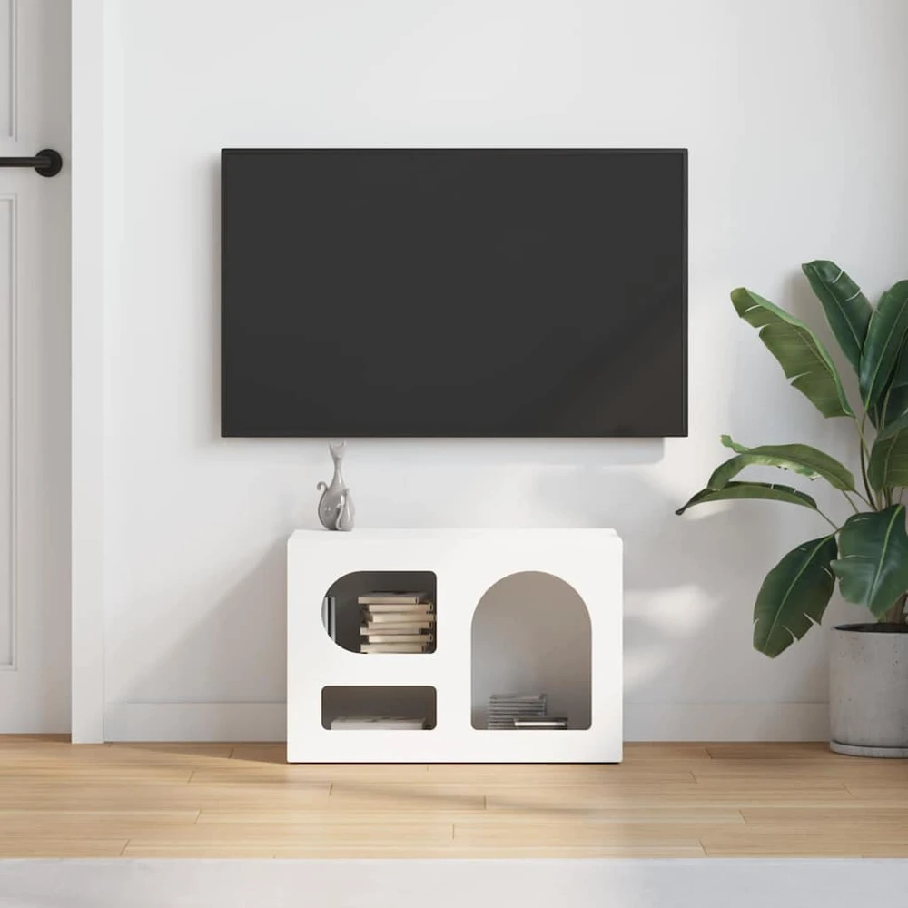 TV staliukas Televizoriaus spintelė ELST 60 x 35 x 40 cm Balta