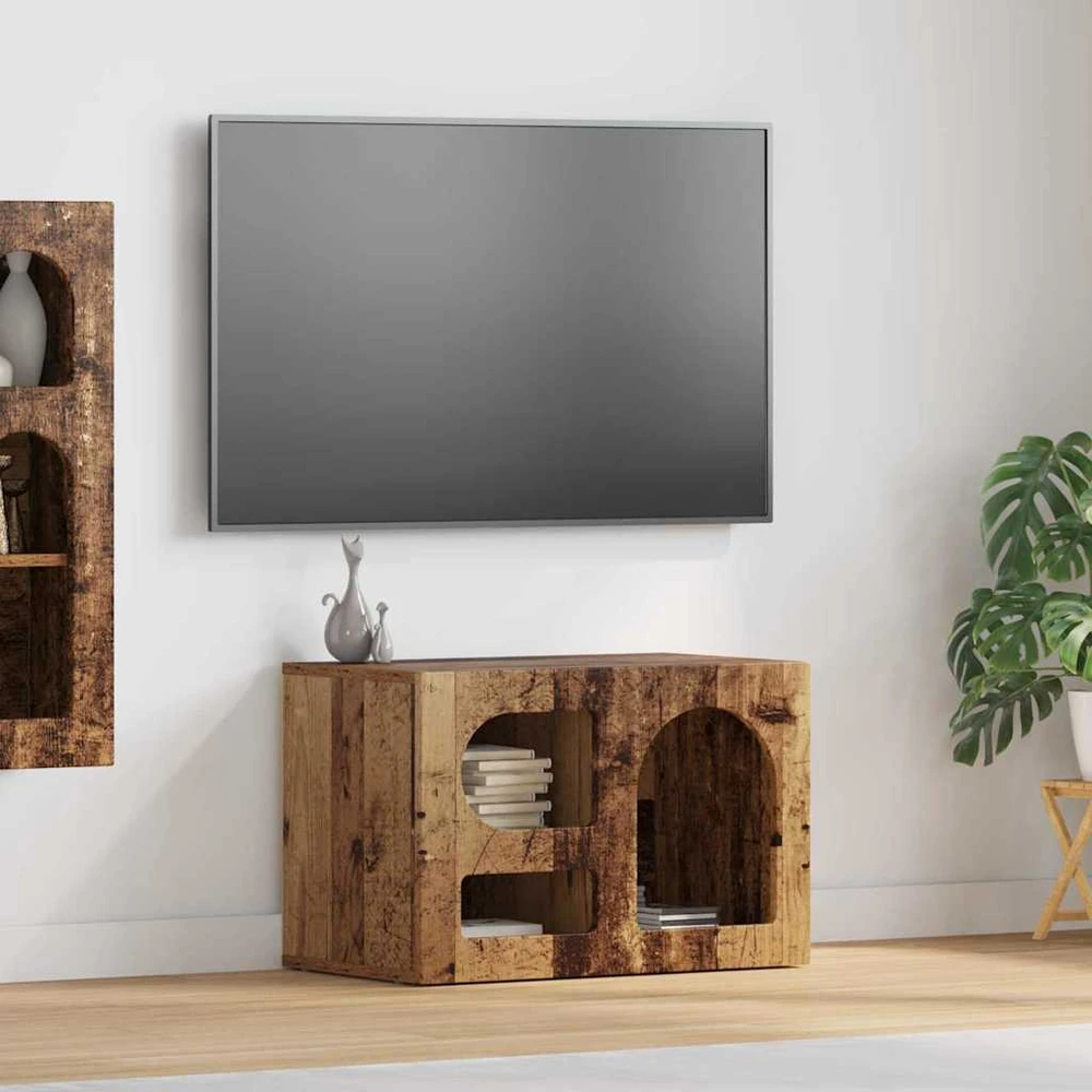 TV staliukas Televizoriaus spintelė ELST 60 x 35 x 40 cm Senas medis