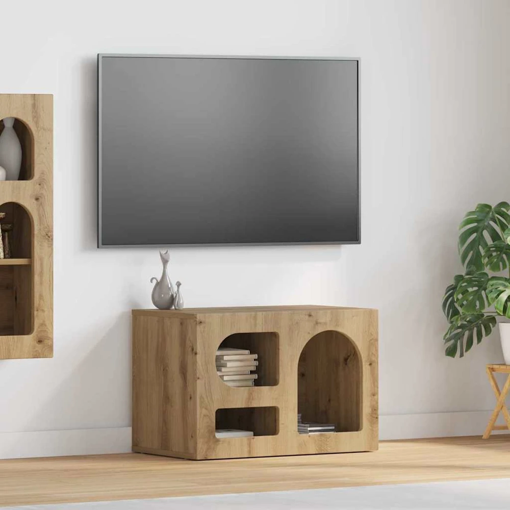 TV staliukas Televizoriaus spintelė ELST 60 x 35 x 40 cm Amatininkų ąžuolas