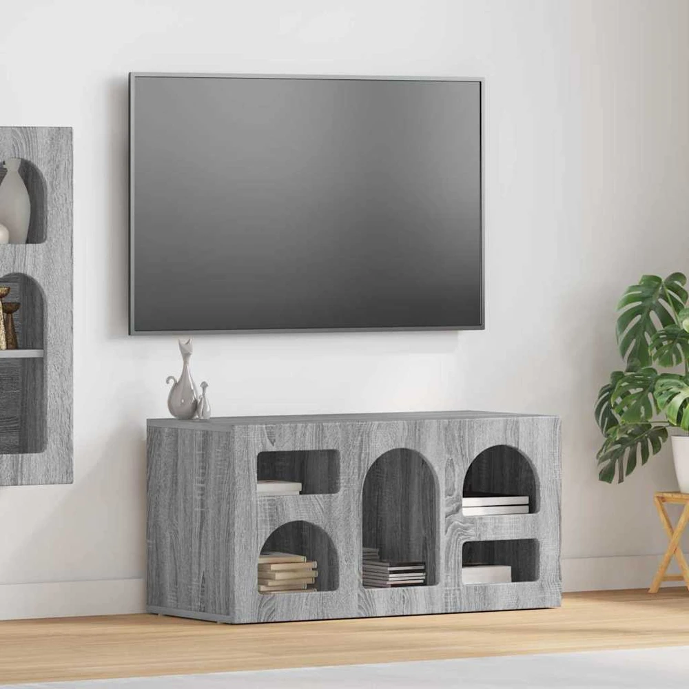 TV staliukas Televizoriaus spintelė ELST 80 x 35 x 40 cm Pilkas Sonoma