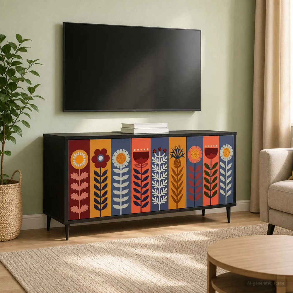 TV staliukas Televizoriaus spintelė ESSEN 102 x 33 x 51 cm Juodojo ąžuolo