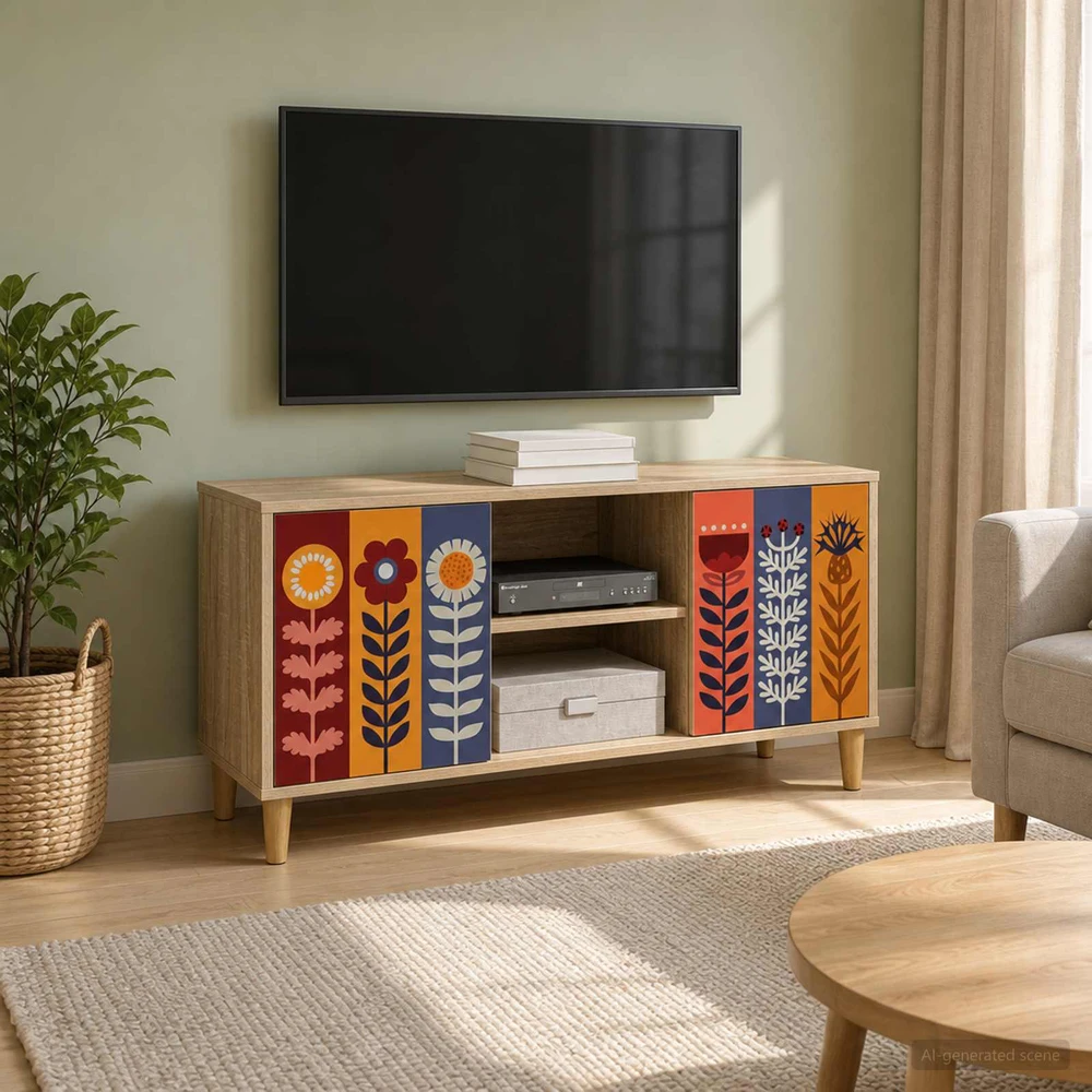 TV staliukas Televizoriaus spintelė ESSEN 102 x 33 x 50 cm Sonoma ąžuolo