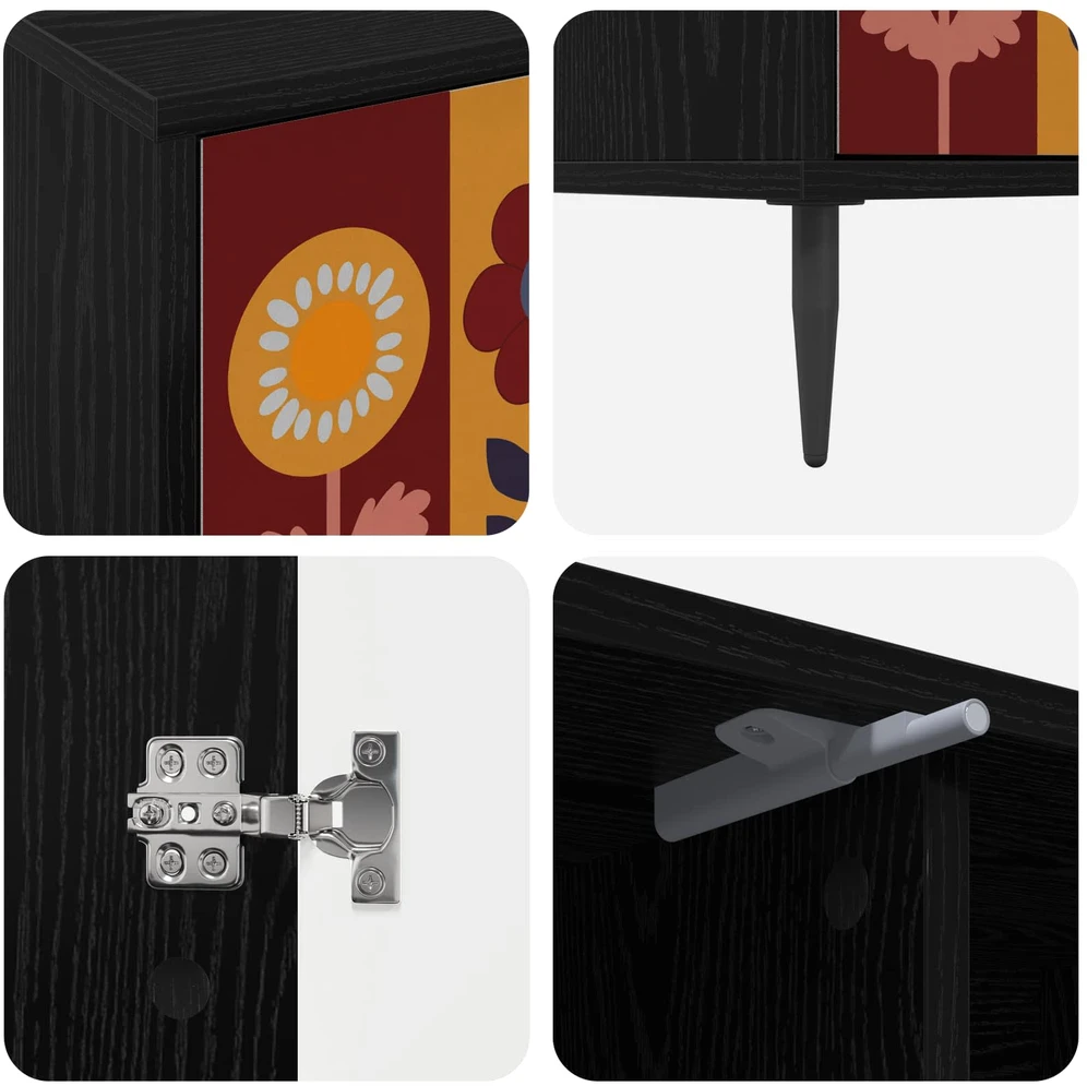 TV staliukas Televizoriaus spintelė ESSEN 102 x 33 x 51 cm Juodojo ąžuolo