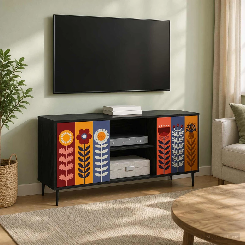 TV staliukas Televizoriaus spintelė ESSEN 102 x 33 x 51 cm Juodojo ąžuolo