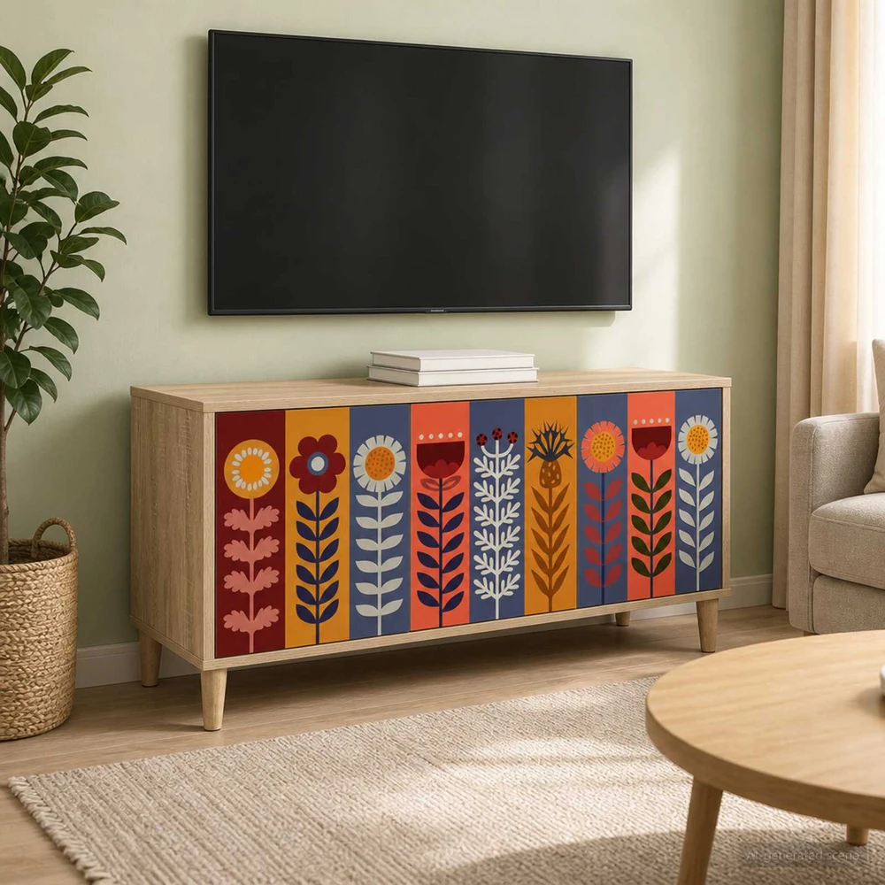 TV staliukas Televizoriaus spintelė ESSEN 102 x 33 x 50 cm Sonoma ąžuolo