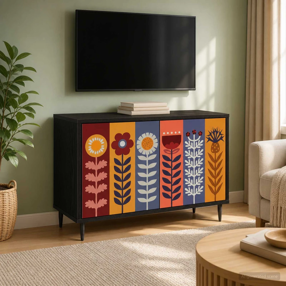 TV staliukas Televizoriaus spintelė ESSEN 69 x 33 x 50,5 cm Juodojo ąžuolo