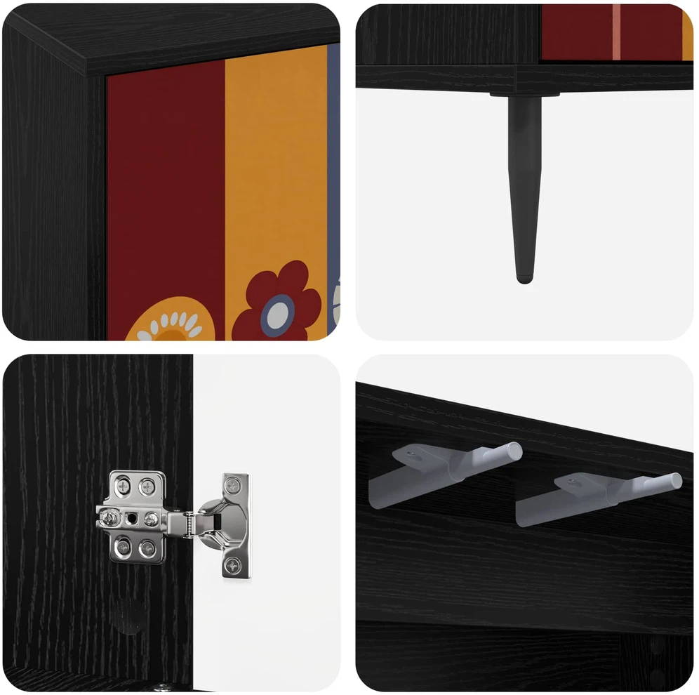 TV staliukas Televizoriaus spintelė ESSEN 69 x 33 x 50,5 cm Juodojo ąžuolo