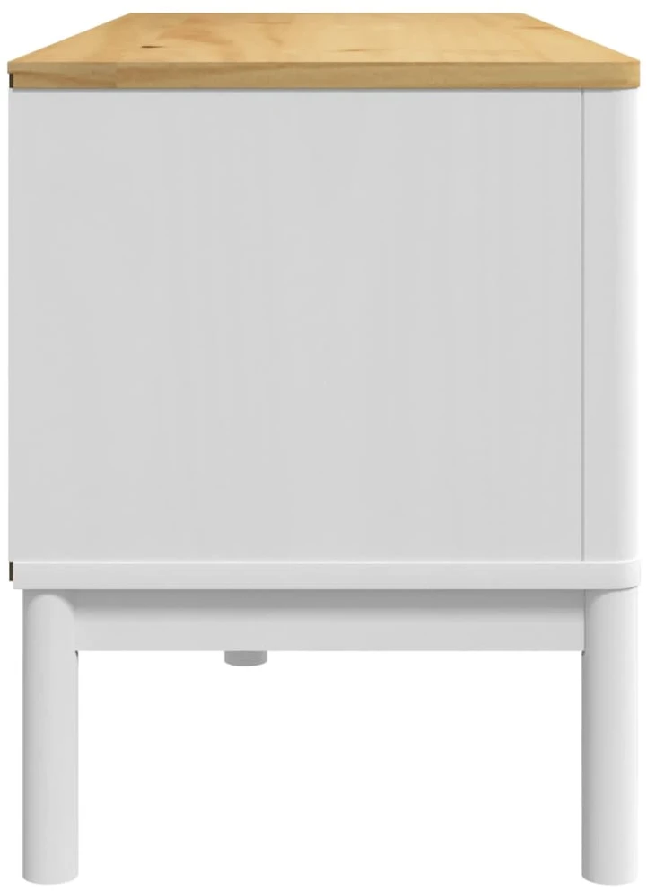 TV staliukas Televizoriaus spintelė FLORO, balta, 114x43x55cm, pušis