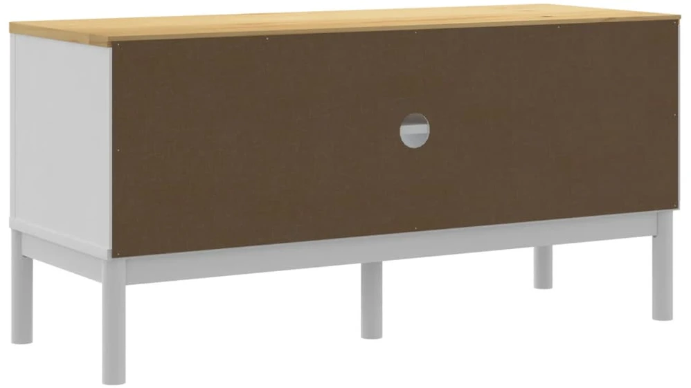 TV staliukas Televizoriaus spintelė FLORO, balta, 114x43x55cm, pušis