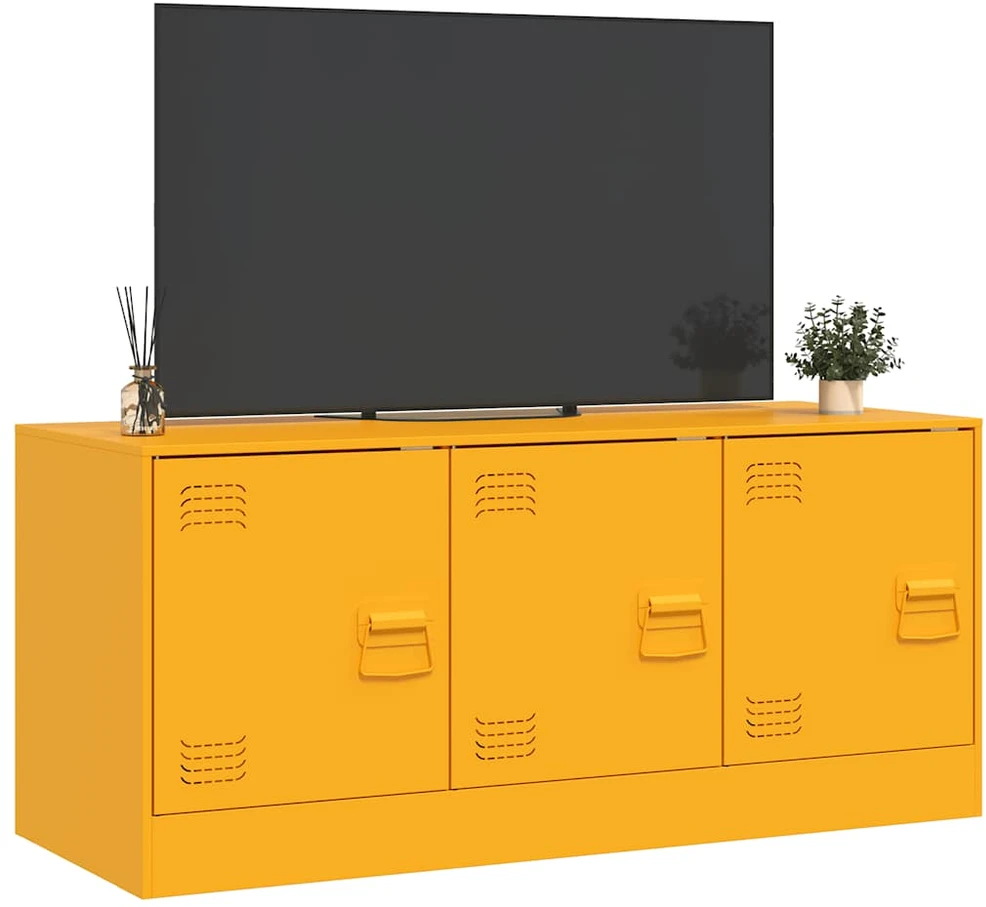 TV staliukas Televizoriaus spintelė, garstyčių geltona, 99x39x44cm, plienas