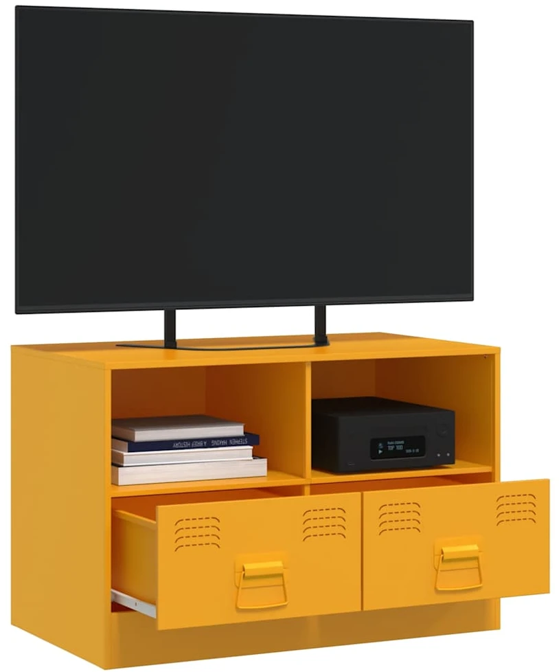 TV staliukas Televizoriaus spintelė, garstyčių geltona, 67x39x44cm, plienas