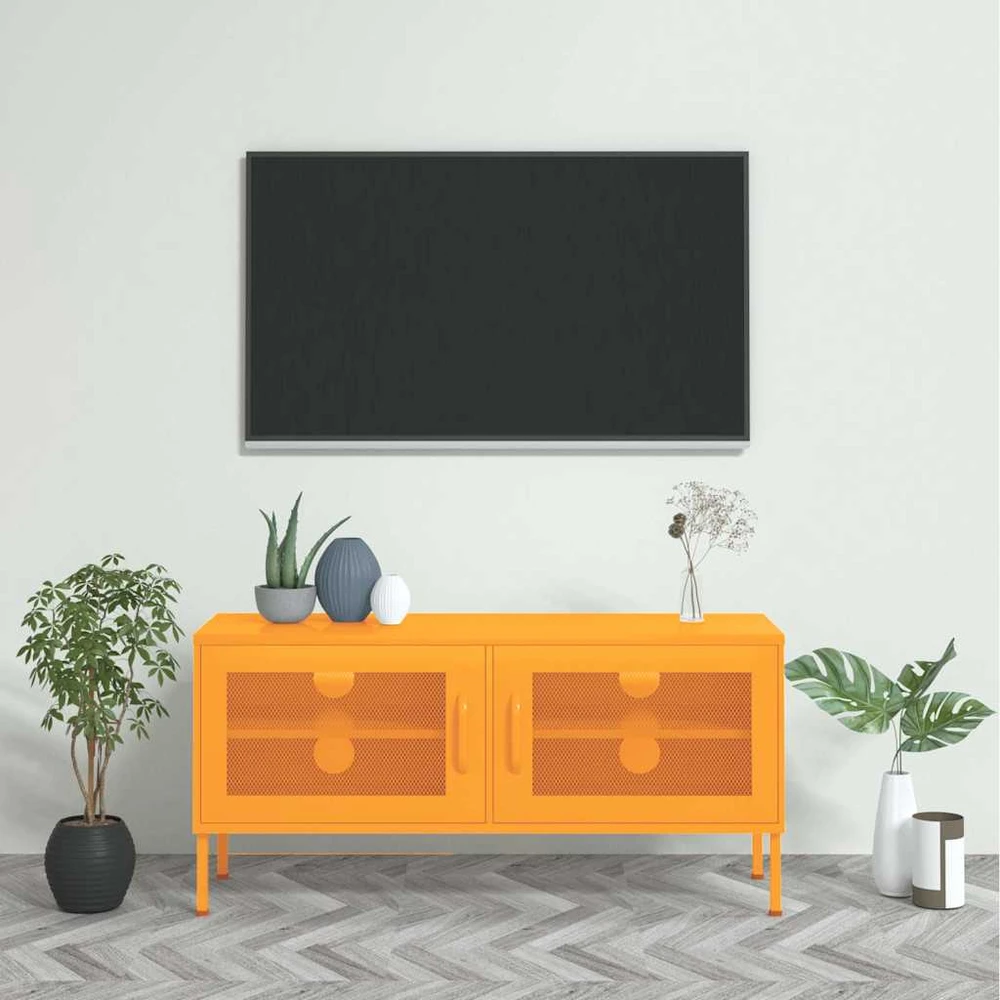 TV staliukas Televizoriaus spintelė, garstyčių geltona, 105x35x50cm, plienas