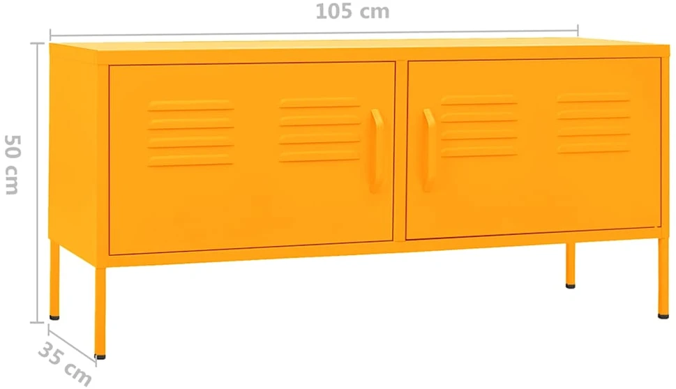 TV staliukas Televizoriaus spintelė, garstyčių geltona, 105x35x50cm, plienas