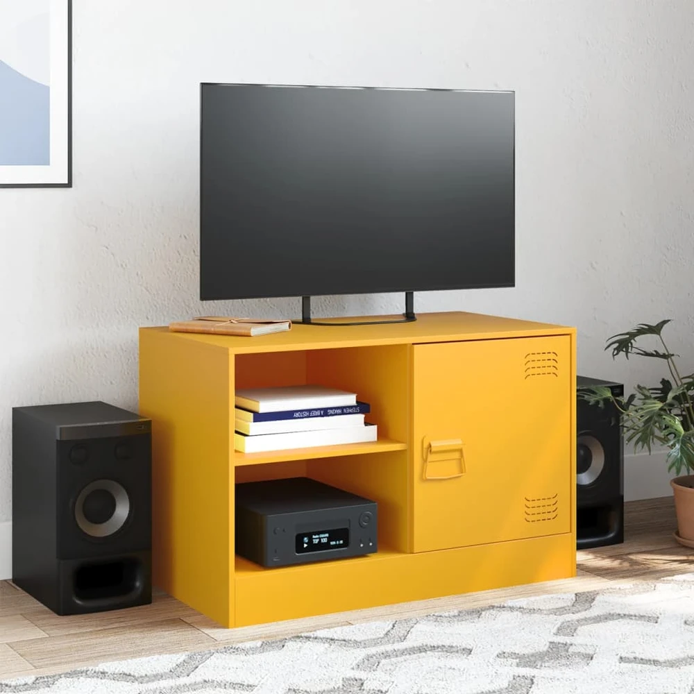 TV staliukas Televizoriaus spintelė, garstyčių geltona, 67x39x44cm, plienas