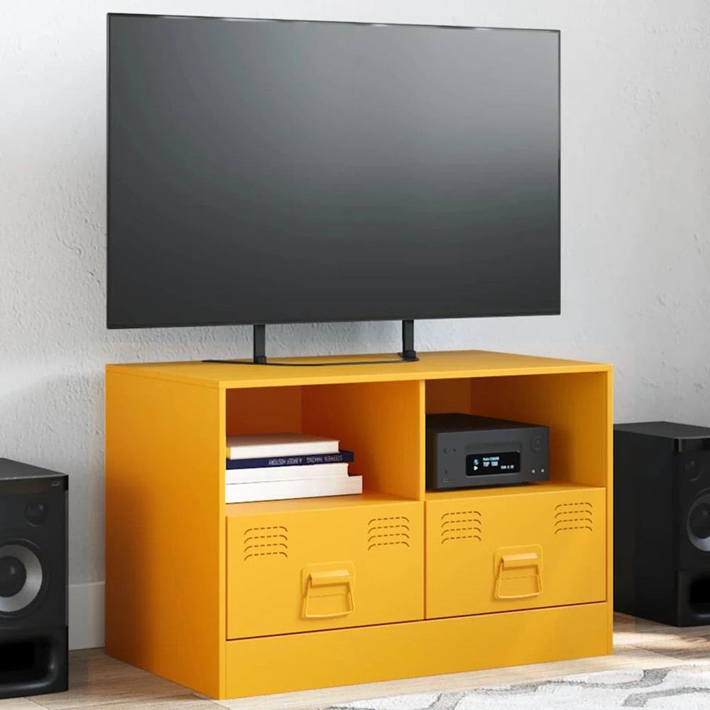 TV staliukas Televizoriaus spintelė, garstyčių geltona, 67x39x44cm, plienas