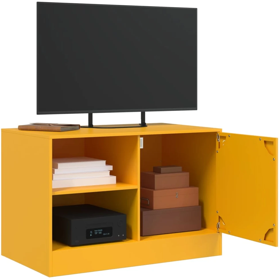 TV staliukas Televizoriaus spintelė, garstyčių geltona, 67x39x44cm, plienas