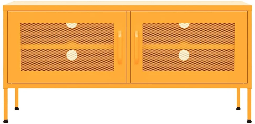 TV staliukas Televizoriaus spintelė, garstyčių geltona, 105x35x50cm, plienas