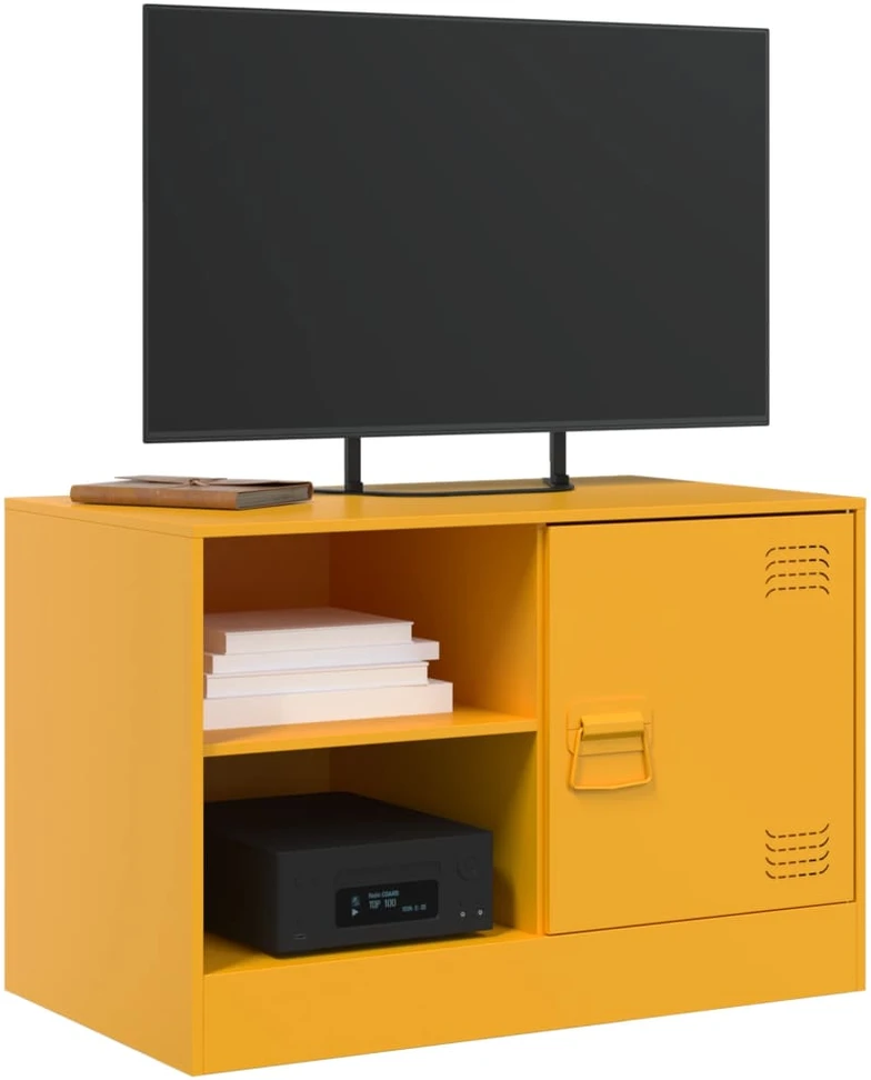 TV staliukas Televizoriaus spintelė, garstyčių geltona, 67x39x44cm, plienas