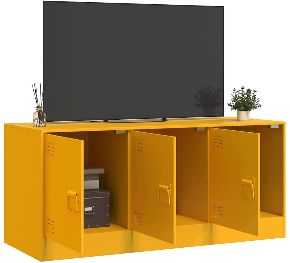 TV staliukas Televizoriaus spintelė, garstyčių geltona, 99x39x44cm, plienas