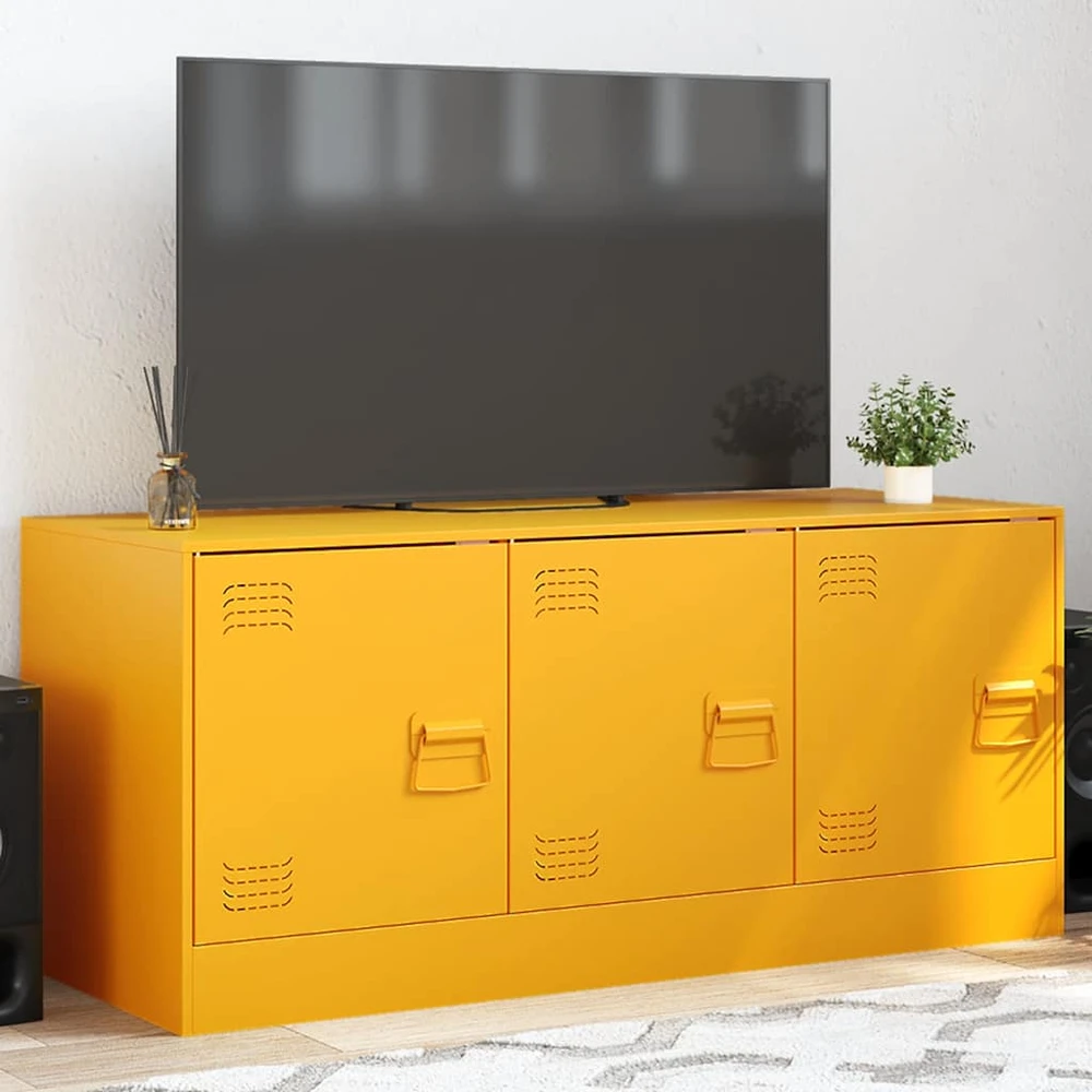 TV staliukas Televizoriaus spintelė, garstyčių geltona, 99x39x44cm, plienas