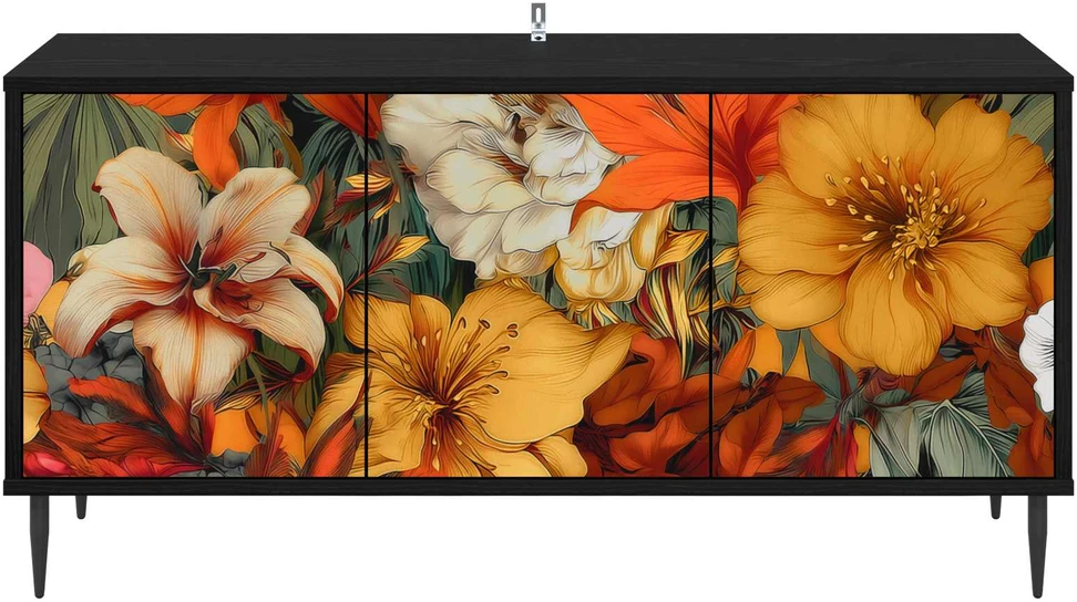 TV staliukas Televizoriaus spintelė GENNEP 102 x 33 x 51 cm Juodojo ąžuolo