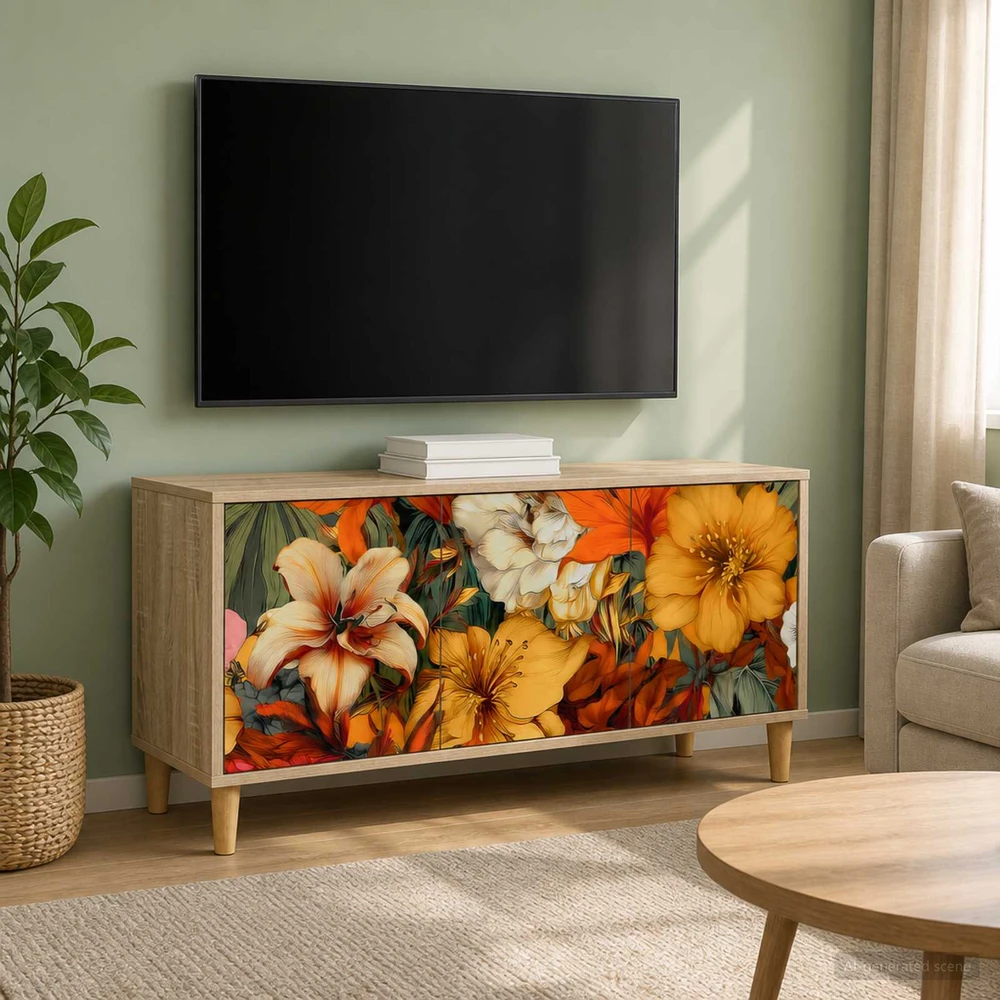 TV staliukas Televizoriaus spintelė GENNEP 102 x 33 x 50 cm Sonoma ąžuolo