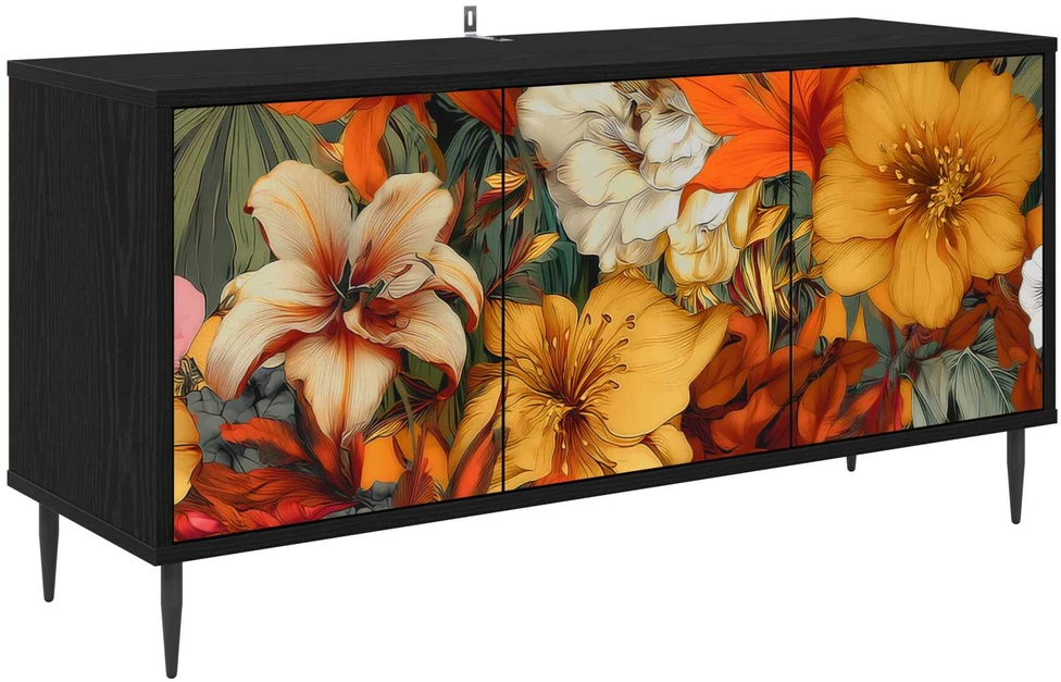 TV staliukas Televizoriaus spintelė GENNEP 102 x 33 x 51 cm Juodojo ąžuolo