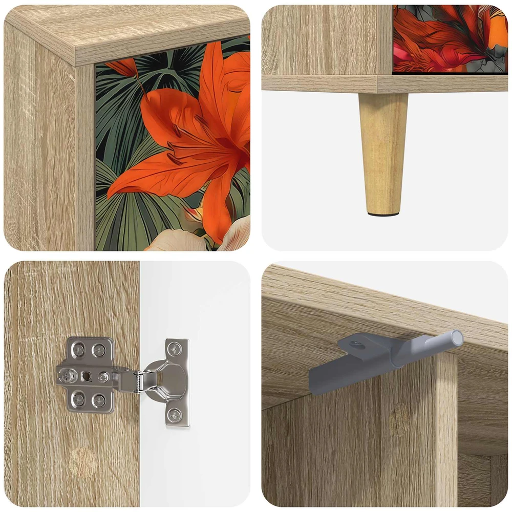 TV staliukas Televizoriaus spintelė GENNEP 102 x 33 x 50 cm Sonoma ąžuolo