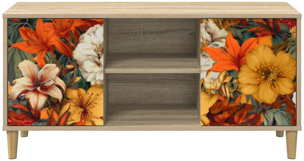 TV staliukas Televizoriaus spintelė GENNEP 102 x 33 x 50 cm Sonoma ąžuolo