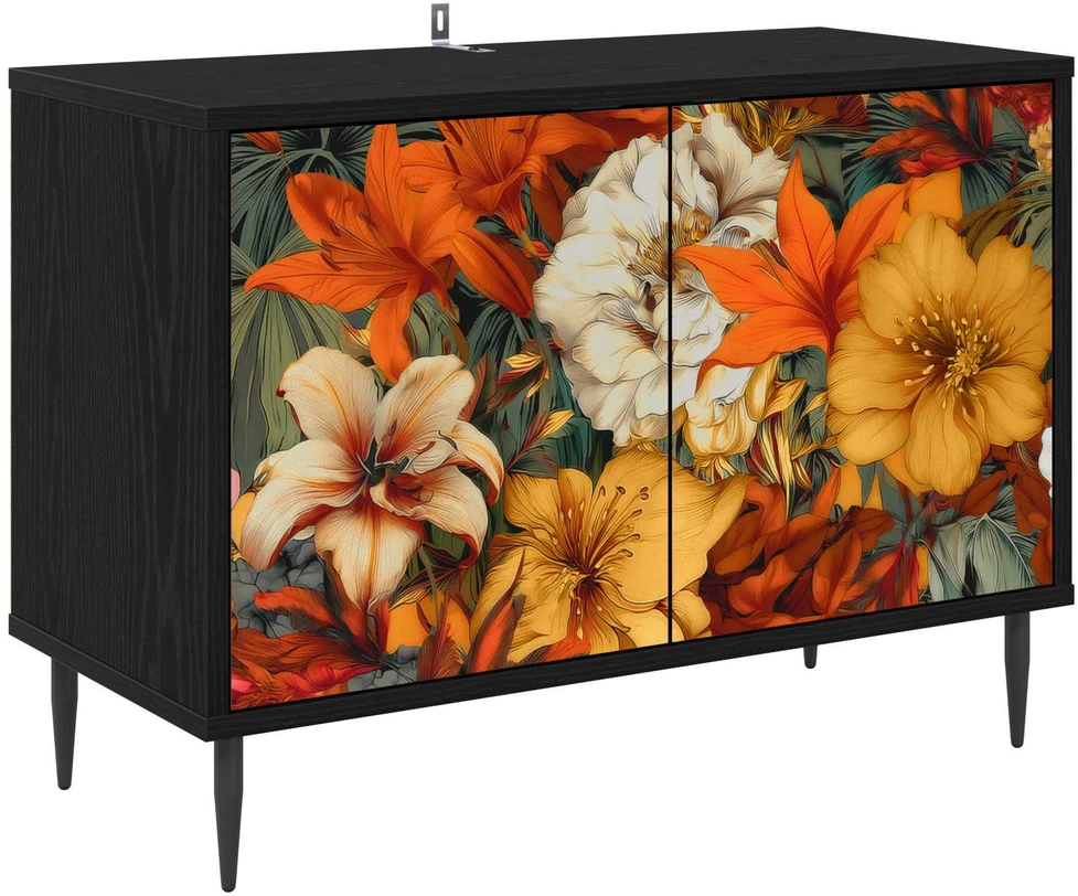 TV staliukas Televizoriaus spintelė GENNEP 69 x 33 x 50,5 cm Juodojo ąžuolo
