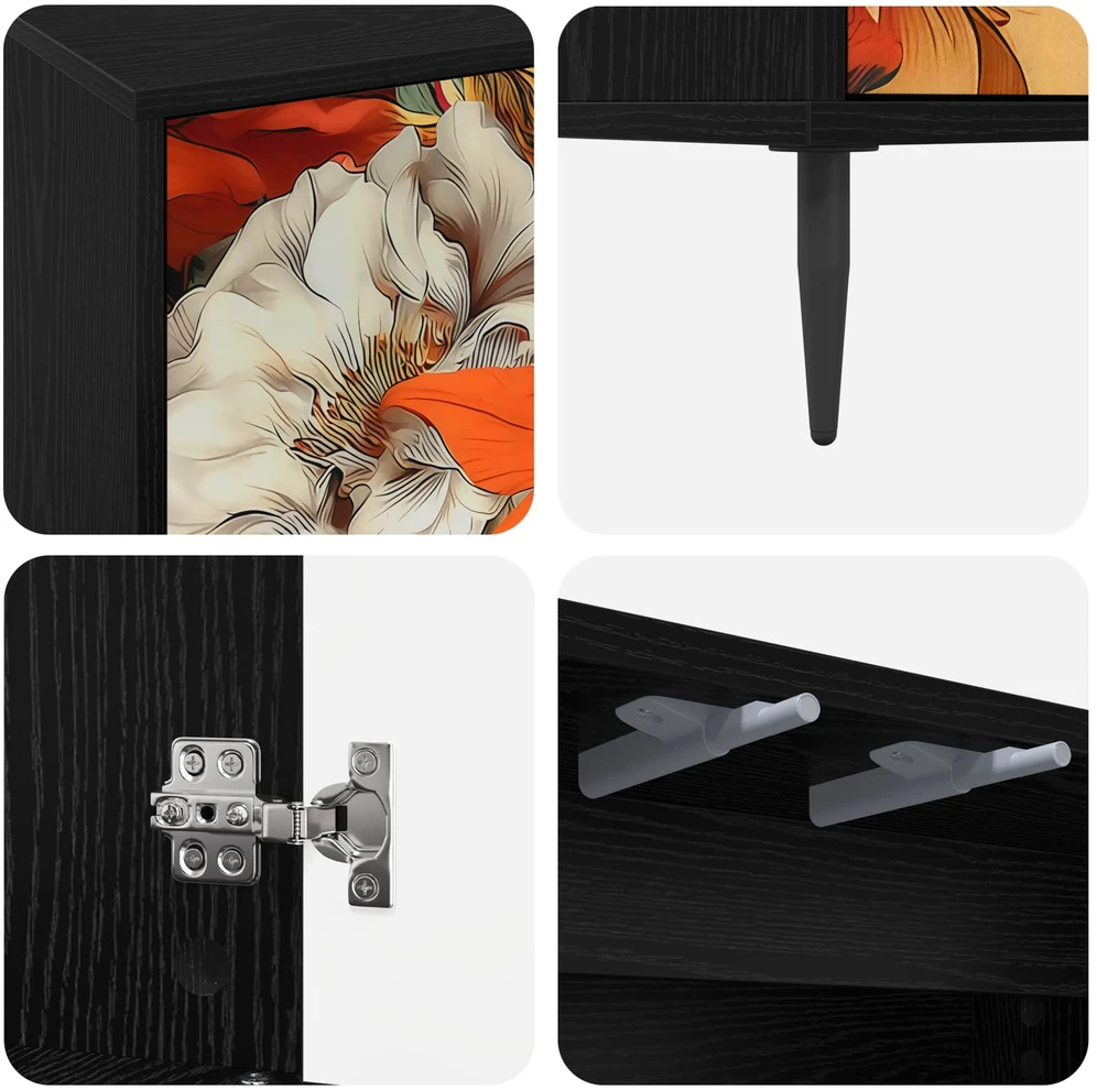 TV staliukas Televizoriaus spintelė GENNEP 69 x 33 x 50,5 cm Juodojo ąžuolo