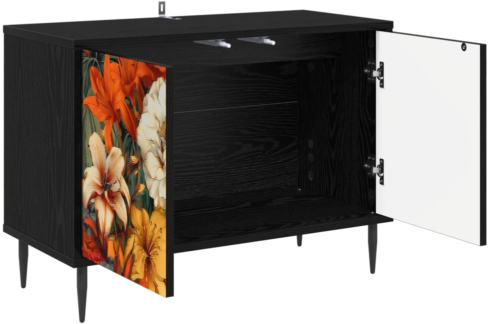 TV staliukas Televizoriaus spintelė GENNEP 69 x 33 x 50,5 cm Juodojo ąžuolo