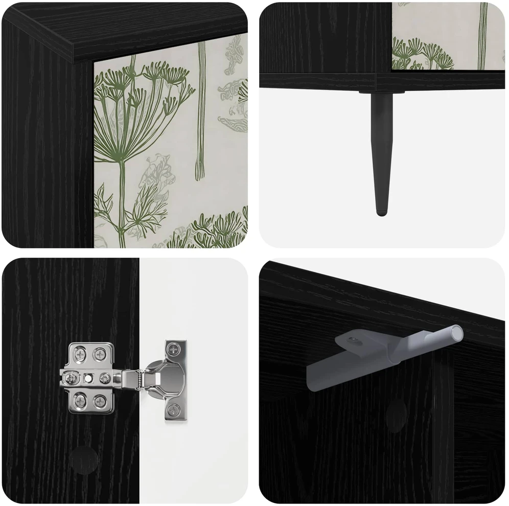 TV staliukas Televizoriaus spintelė GOTHA 102 x 33 x 51 cm Juodojo ąžuolo