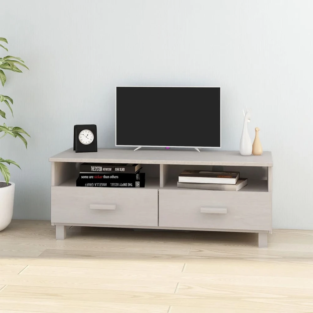 TV staliukas Televizoriaus spintelė HAMAR, balta, 106x40x40cm, pušis