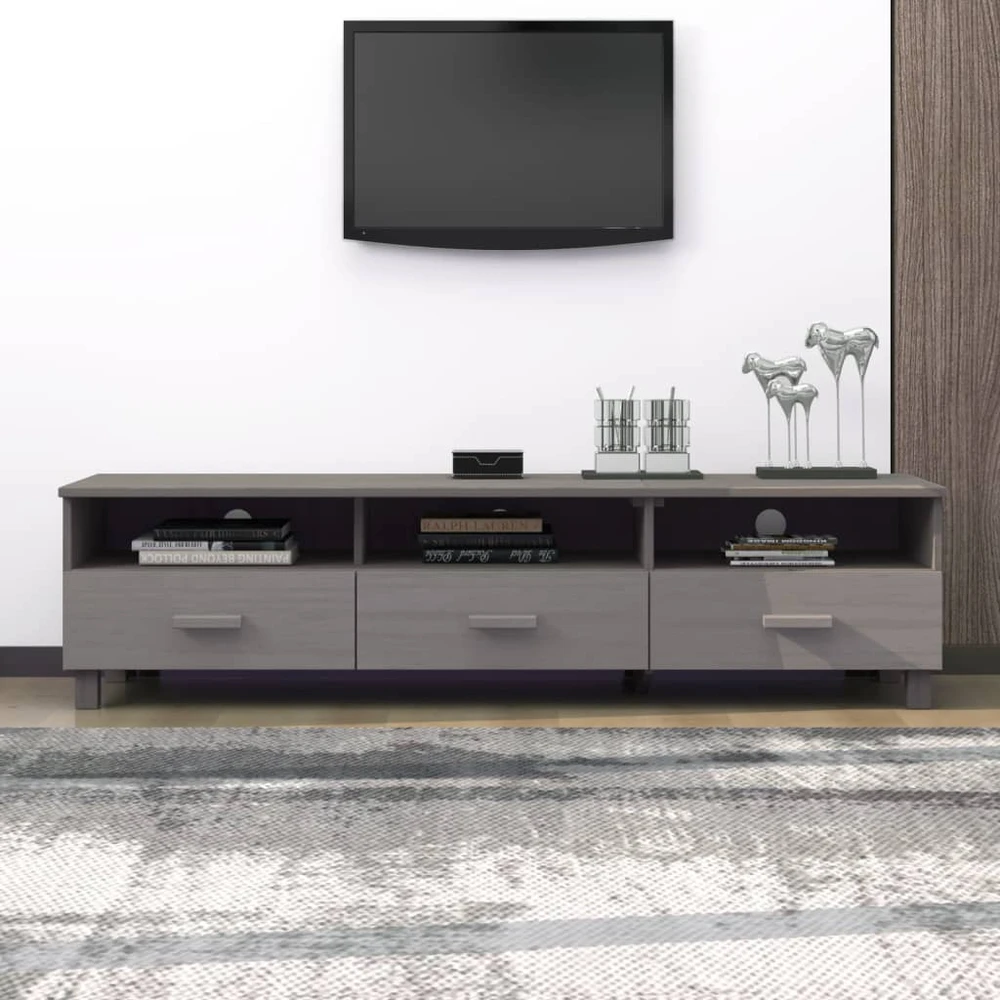 TV staliukas Televizoriaus spintelė HAMAR, pilka, 158x40x40cm, pušis