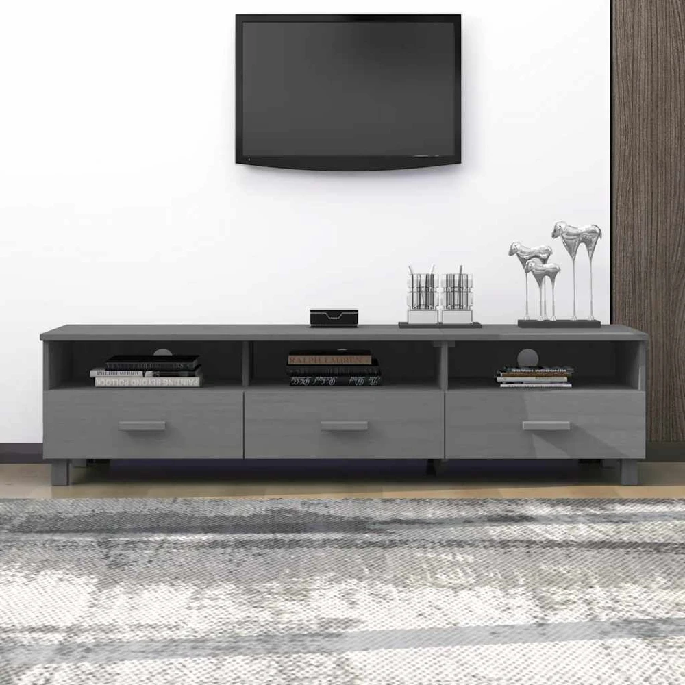 TV staliukas Televizoriaus spintelė HAMAR, tamsiai pilka, 158x40x40cm, pušis