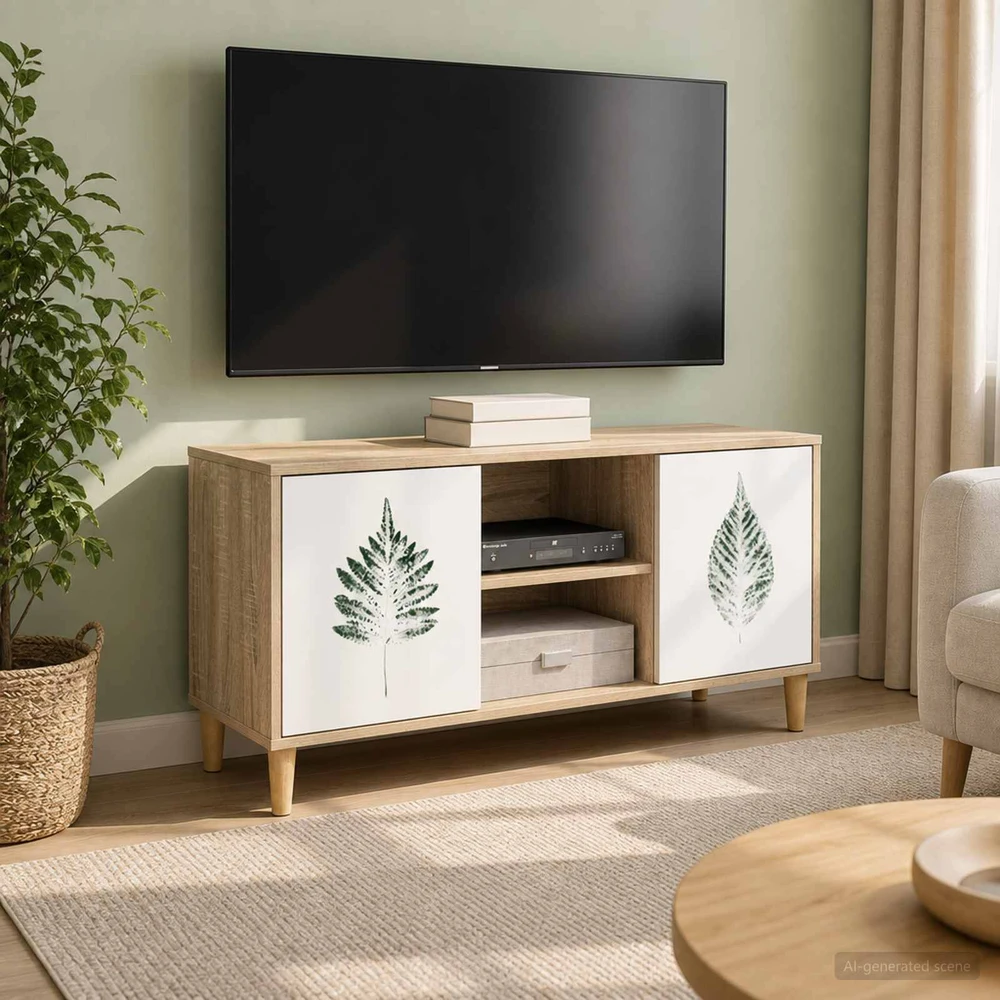 TV staliukas Televizoriaus spintelė HANAU 102 x 33 x 50 cm Sonoma ąžuolo