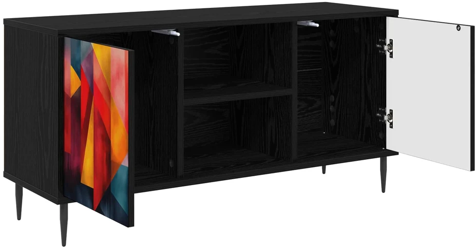 TV staliukas Televizoriaus spintelė HEESCH 102 x 33 x 51 cm Juodojo ąžuolo
