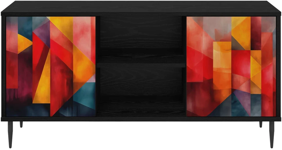 TV staliukas Televizoriaus spintelė HEESCH 102 x 33 x 51 cm Juodojo ąžuolo