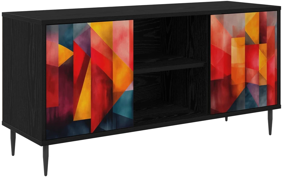 TV staliukas Televizoriaus spintelė HEESCH 102 x 33 x 51 cm Juodojo ąžuolo