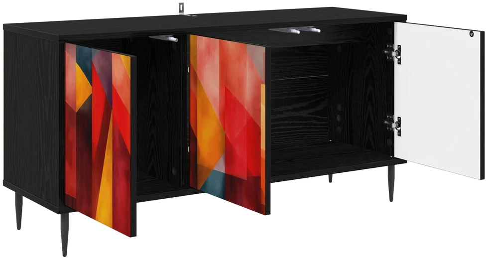 TV staliukas Televizoriaus spintelė HEESCH 102 x 33 x 51 cm Juodojo ąžuolo