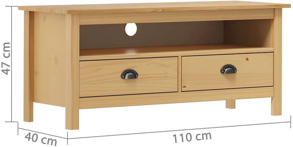 TV staliukas Televizoriaus spintelė Hill, medaus ruda, 110x40x47cm, pušis
