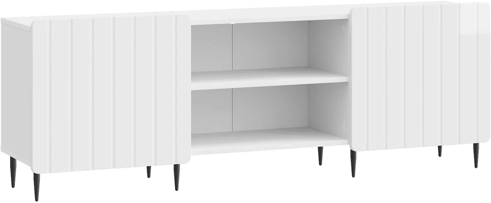 TV staliukas Televizoriaus spintelė Itin blizgi balta 150 x 31 x 52 cm