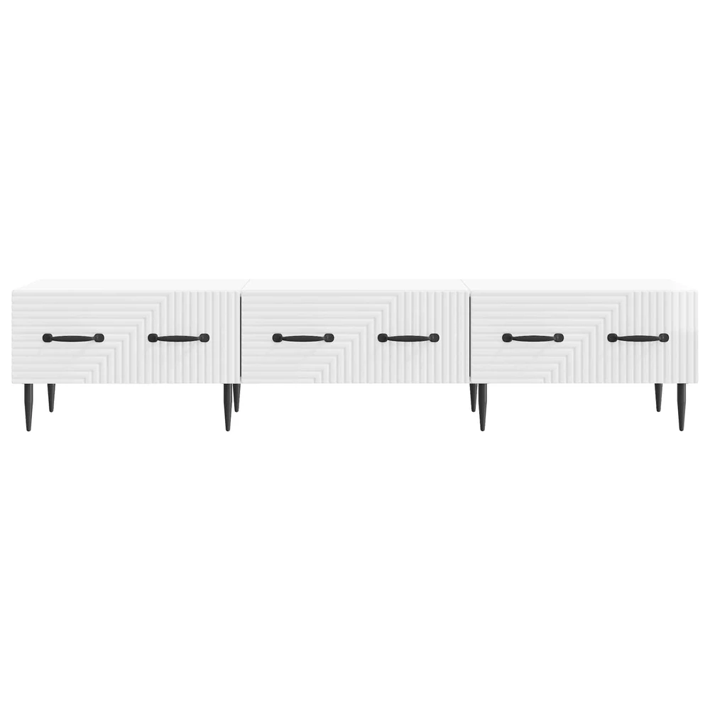 TV staliukas Televizoriaus spintelė Itin blizgi balta 147 x 34,5 x 30 cm